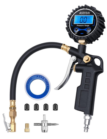 Digital tire pressure gauge with inflator and 250 PSI for accurate measurement